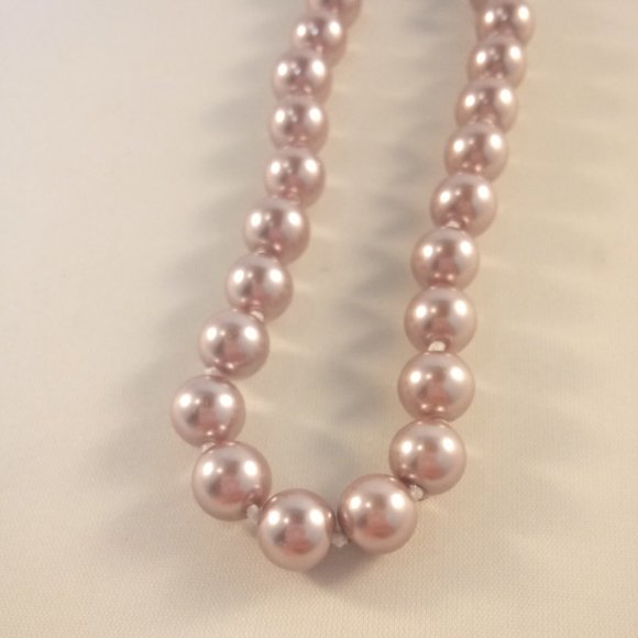 South Sea Shell Pearl Necklace Pink Champagne AAA+ Quality 8mm 18" Party Gift - Picture 2 of 3